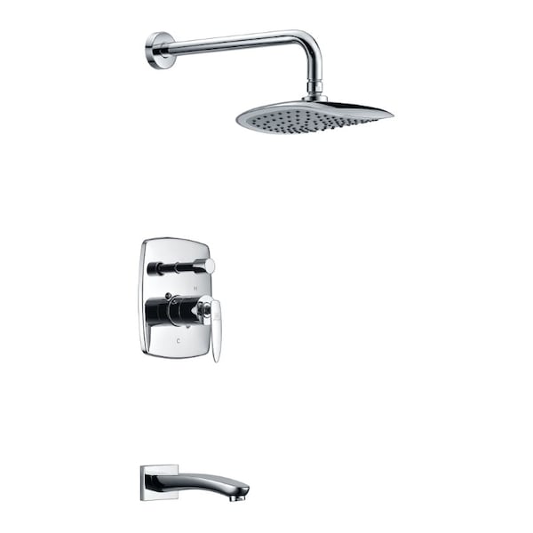 Anzzi Tempo 1-Handle 1-Spray Tub and Shower Faucet in Polished Chrome L-AZ026 - main